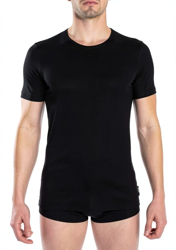 Bikkembergs T-Shirt Uomo Maglietta Manica Corta Girocollo Cotone Elasticizzato Articolo BKK1UTS01SI-0