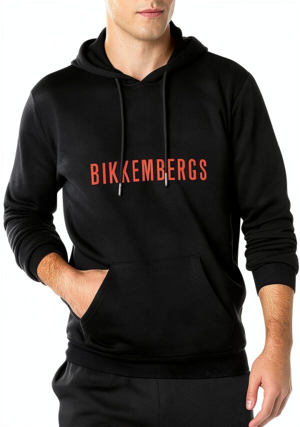 algem Bikkembergs Logo Mens Hoody with Kangaroo Pocket Sweatershirt, Hoodie Size M-1